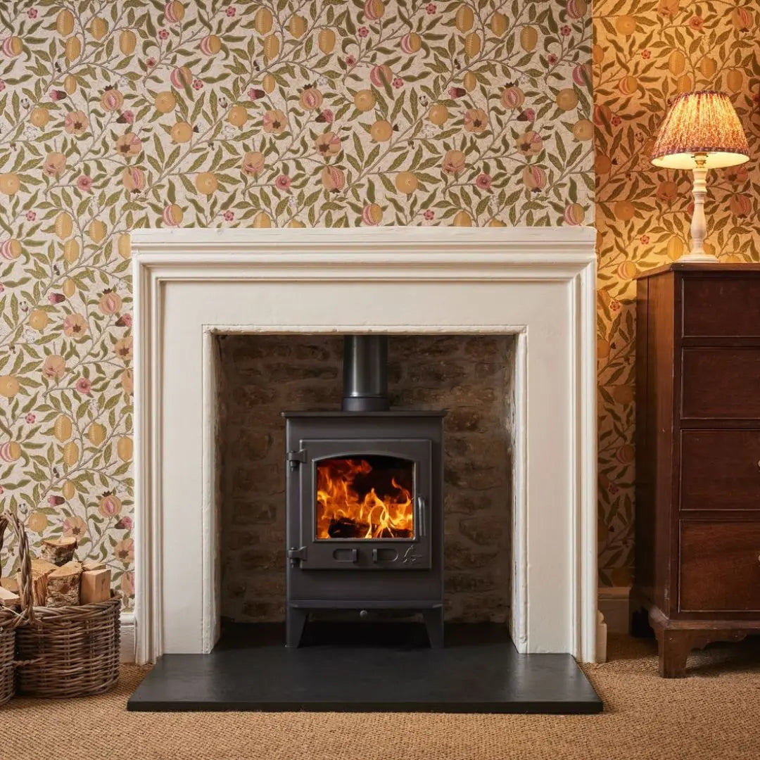 Dean Forge Croft Junior Eco Stove - 5kW in fireplace surround