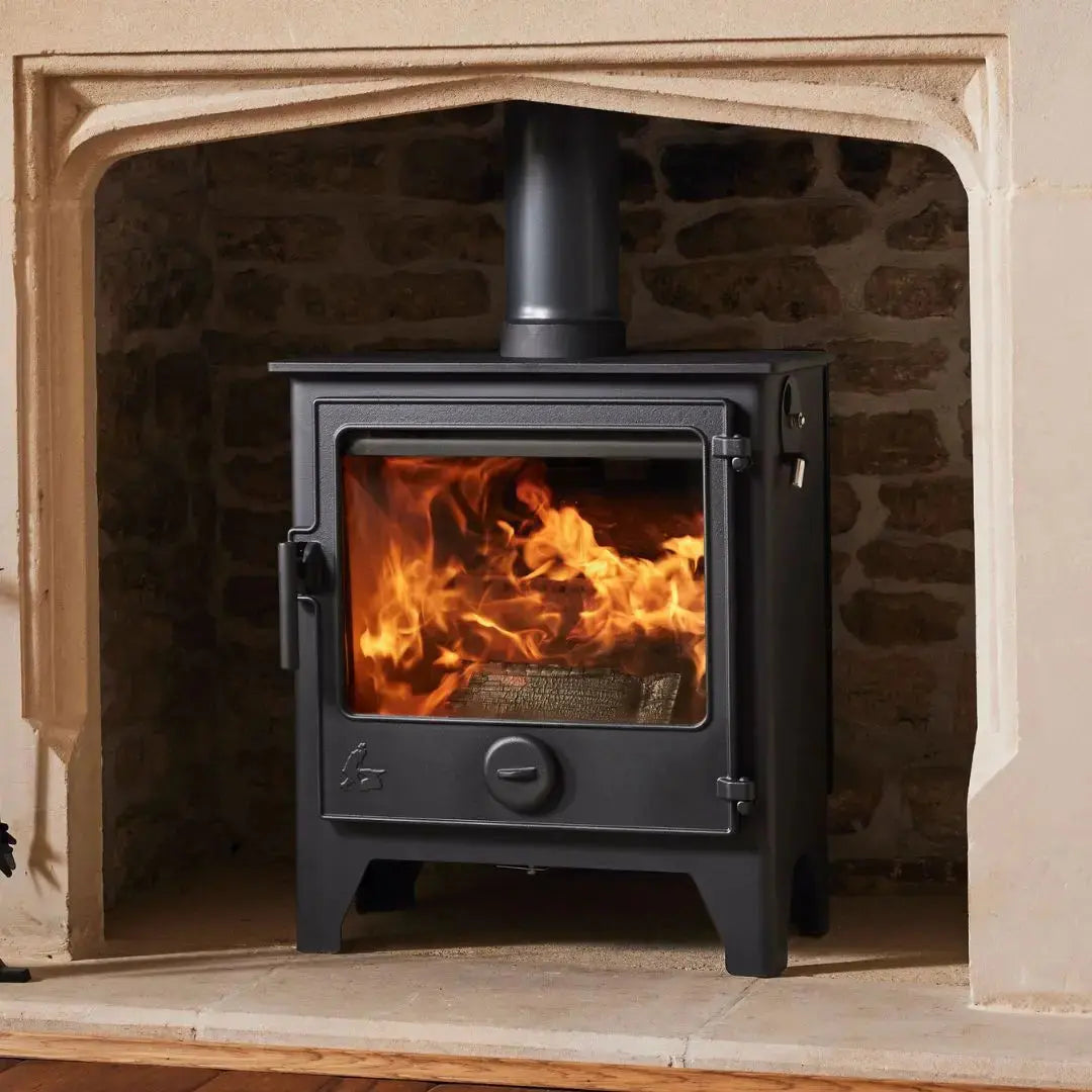 Dean Forge Dartmoor W5 Eco Stove - 5kW in marble fireplace surround