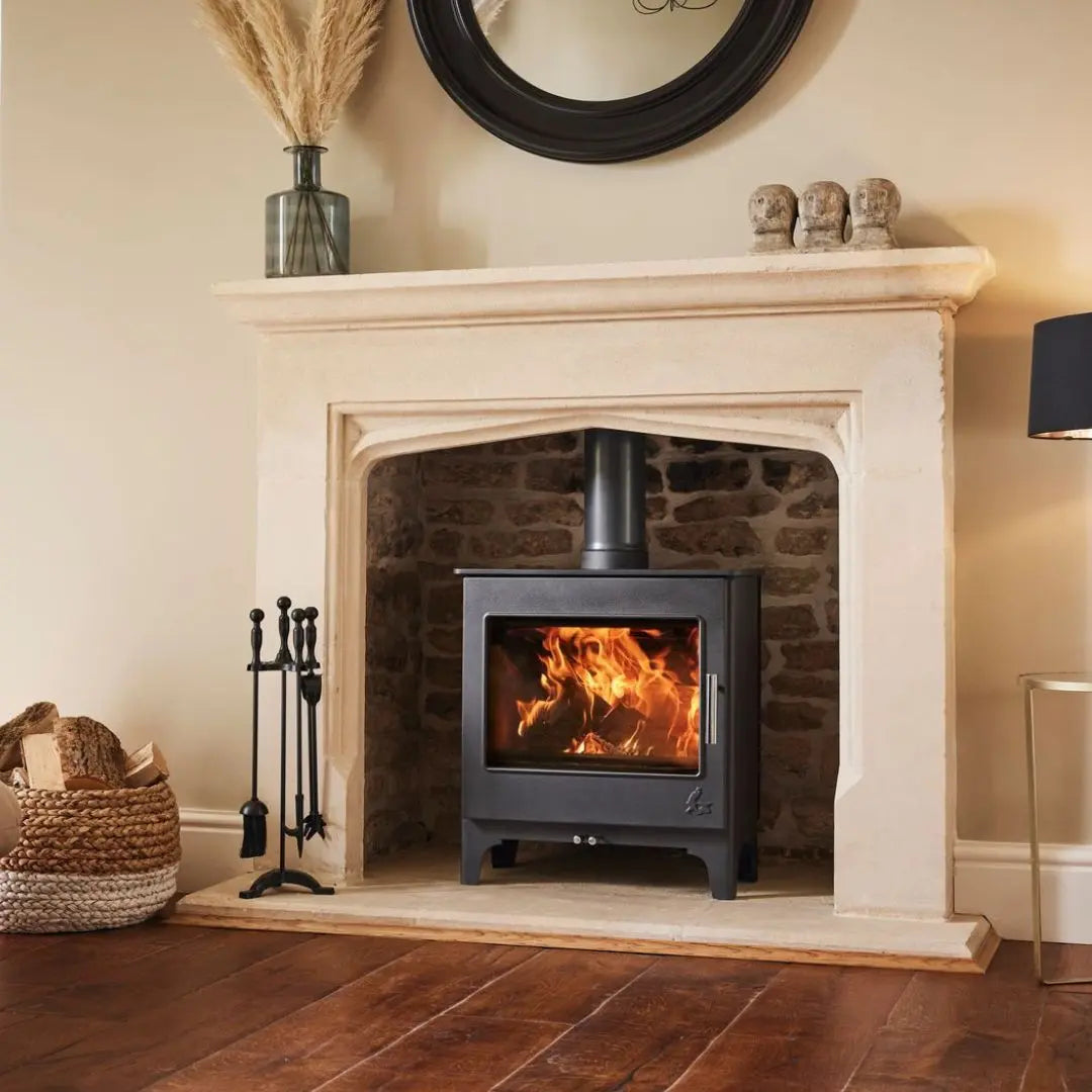 Dean Forge Woodbury Slimline 5 Eco Stove - 5kW in fireplace surround