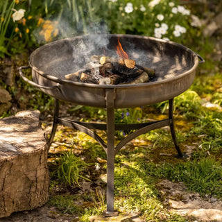 Dean Forge Moorland Firebowl Medium with logs burning