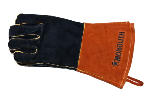 Monolith Kamado Grill Leather Grill Gloves on white background