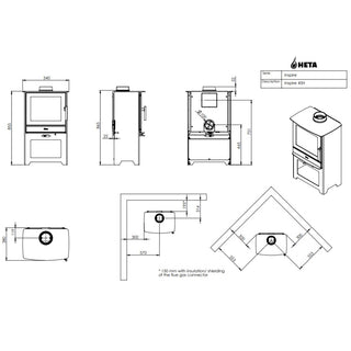 HETA Inspire 45H Log Store Stand Multi Fuel Stove - 4.9kW