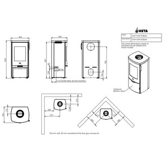 HETA Icon-Line Eclipse Wood Burning Stove - 4.9kW