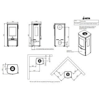 HETA Icon-Line Eclipse Side Glass Wood Burning Stove - 5.4 kW