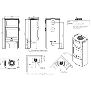 HETA Icon-Line Eclipse XL-B Wood Burning Stove - 7.1kW