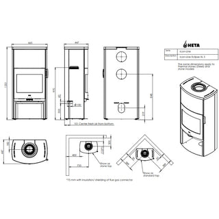 HETA Icon-Line Eclipse XL-S Wood Burning Stove - 7.1kW
