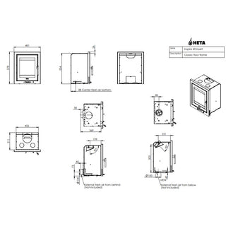 HETA Inspire 40 Insert Classic Floor Multi Fuel Stove - 4kW