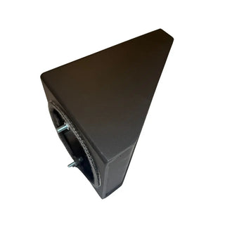 HETA Inspire vertical rear flue adaptor from the side