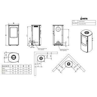 HETA Scan-Line 7B Multi Fuel Stove - 4.5 kW