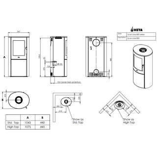 HETA Scan-Line 800 Wood Burning Stove - 6.8 kW