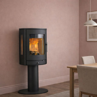 HETA Scan-Line 850M Side Glass Pedestal Wood Burning Stove - 6.6 kW