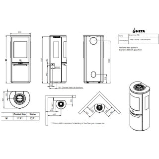 HETA Scan-Line 900 Side Glass Wood Burning Stove - 6.8 kW