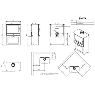 HETA Inspire 55H Logstore Wood Burning Stove - 6.3kW