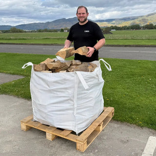 Kiln dried ash firewood bulk bag on pallet