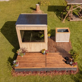 Kirami Finvision Zero Medium Sauna Solar Oak from above