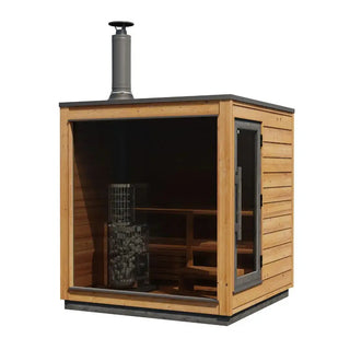 Kirami Finvision Sauna M Dawn Cilindro 16 Wood Fired Heater door right