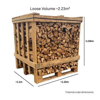 Large Kiln Dried Ash Firewood Crate - Small Logs 2.23m³