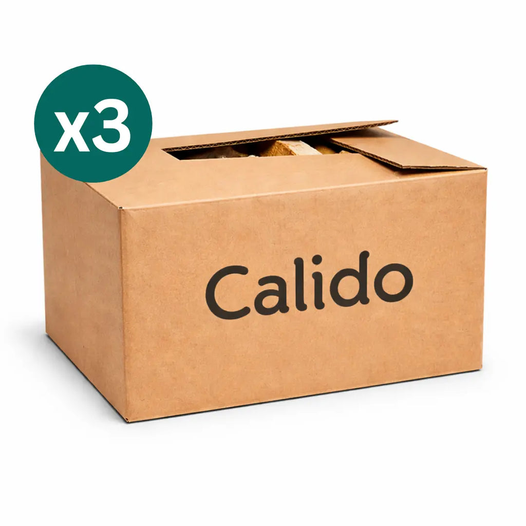 Boxed Logs Boxed Kiln Dried Ash Firewood Logs – 3 Box Bundle | Calido