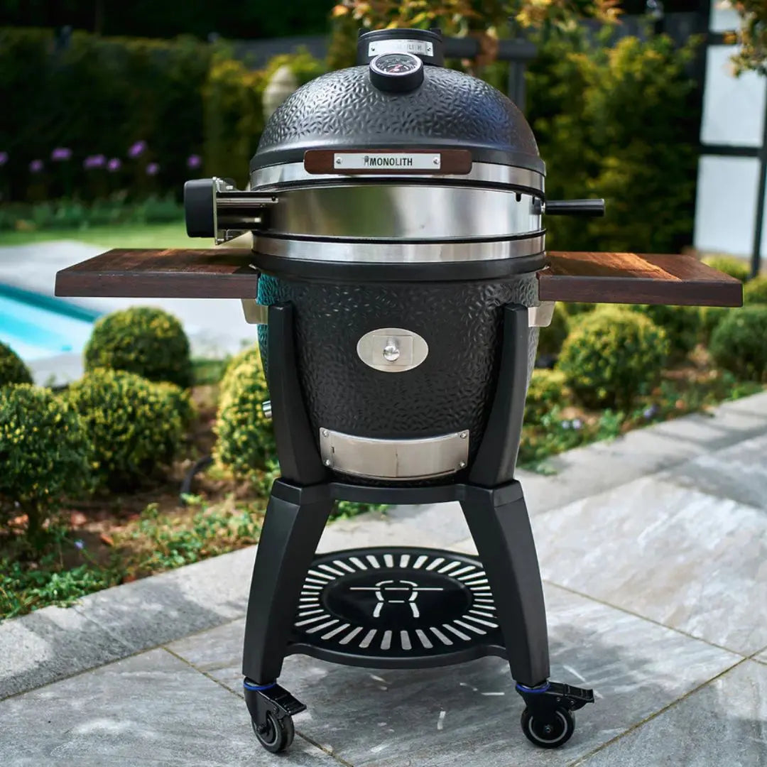 Monolith .55 Kamado Grill Rotisserie with Skewers Included in grill