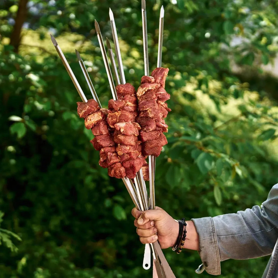 Monolith .55 Kamado Grill Rotisserie with Skewers Included Close Up