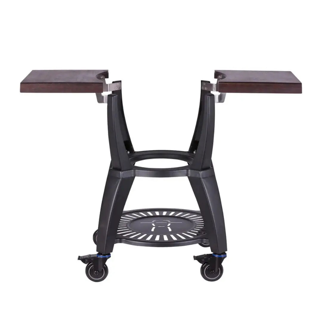 Monolith Avantgarde 55cm Black Kamado grill cart on a white background