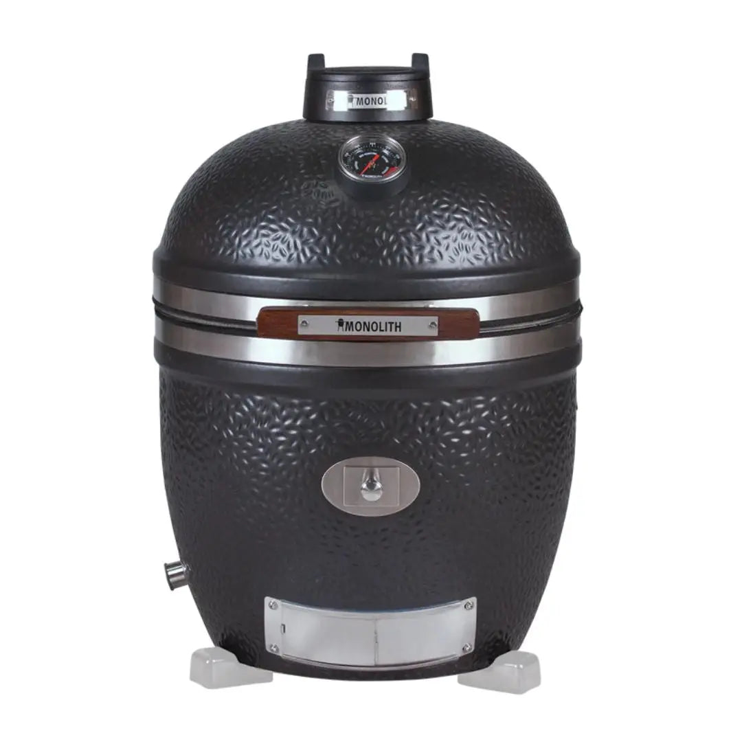 Monolith Avantgarde 55cm Black Kamado grill standalone version on a white background