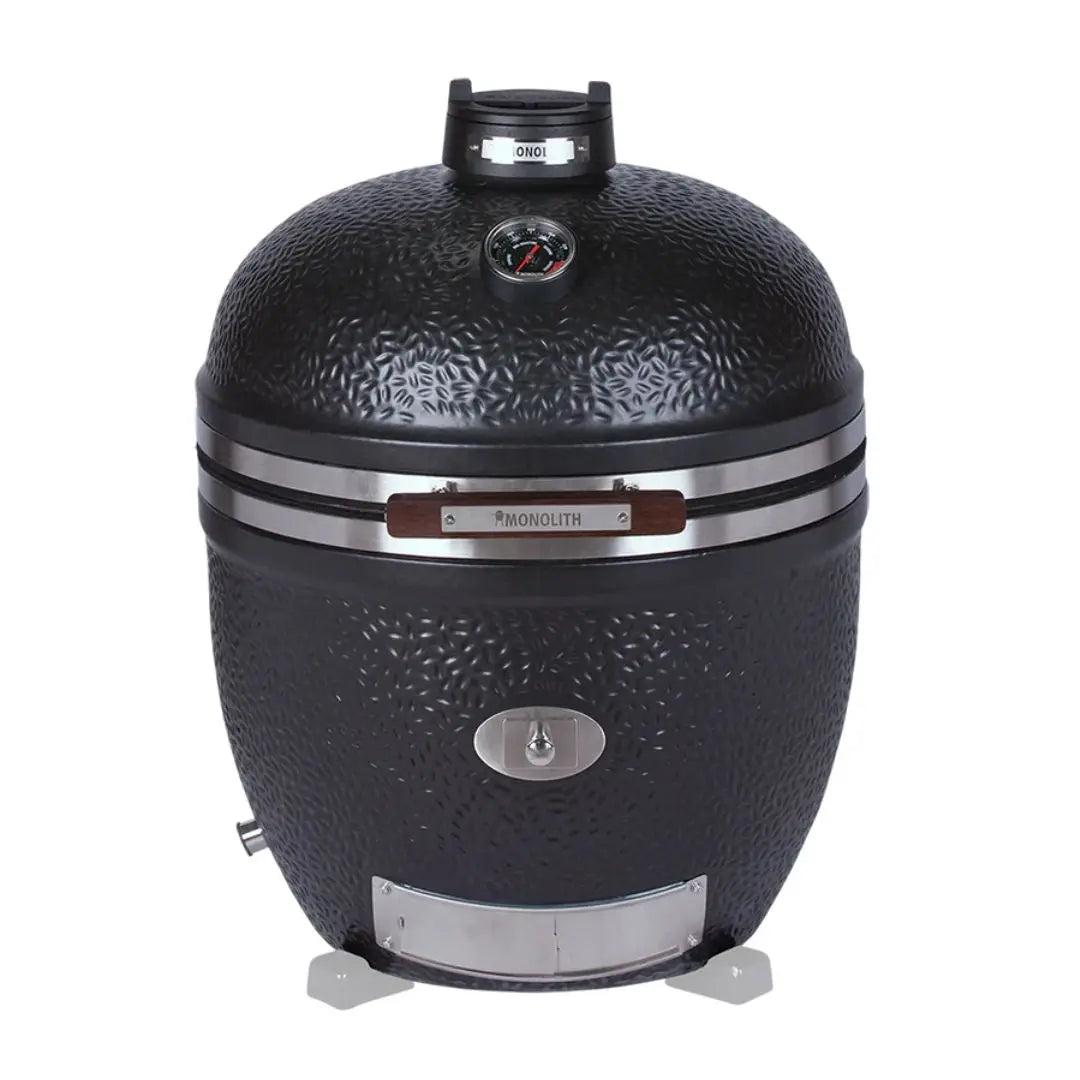 Monolith Avantgarde 66cm Black Kamado-style grill standalone version on a white background