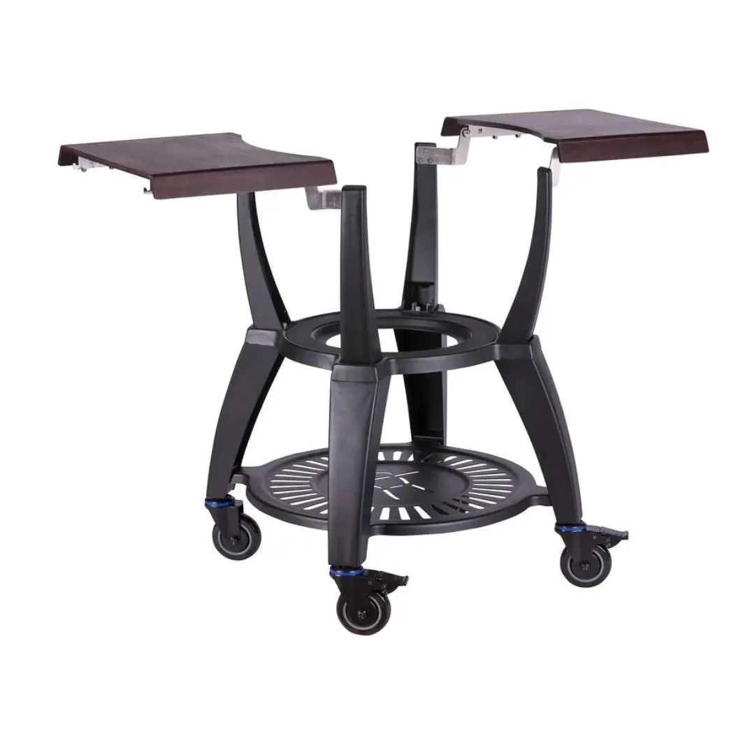Monolith Avantgarde cart with adjustable side tables on a white background