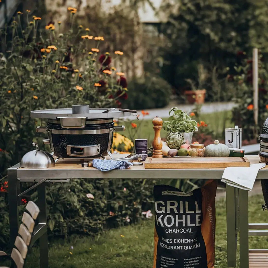 Monolith Kamado Grill .55 .66 Buggy Extension Table for preparing food