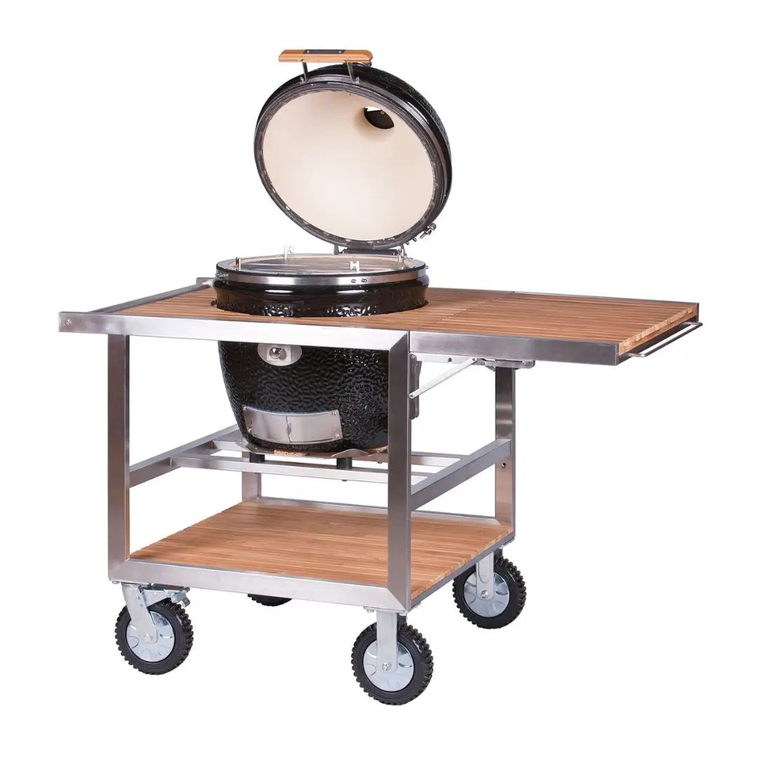 Monolith Kamado Grill BuggyTrolley .55 with grill on white background