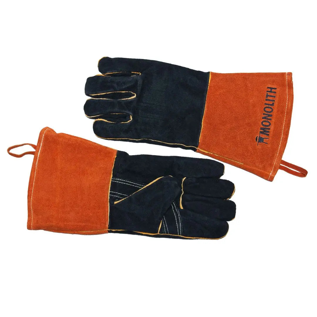 Monolith Kamado Grill Leather Grill Gloves on white background
