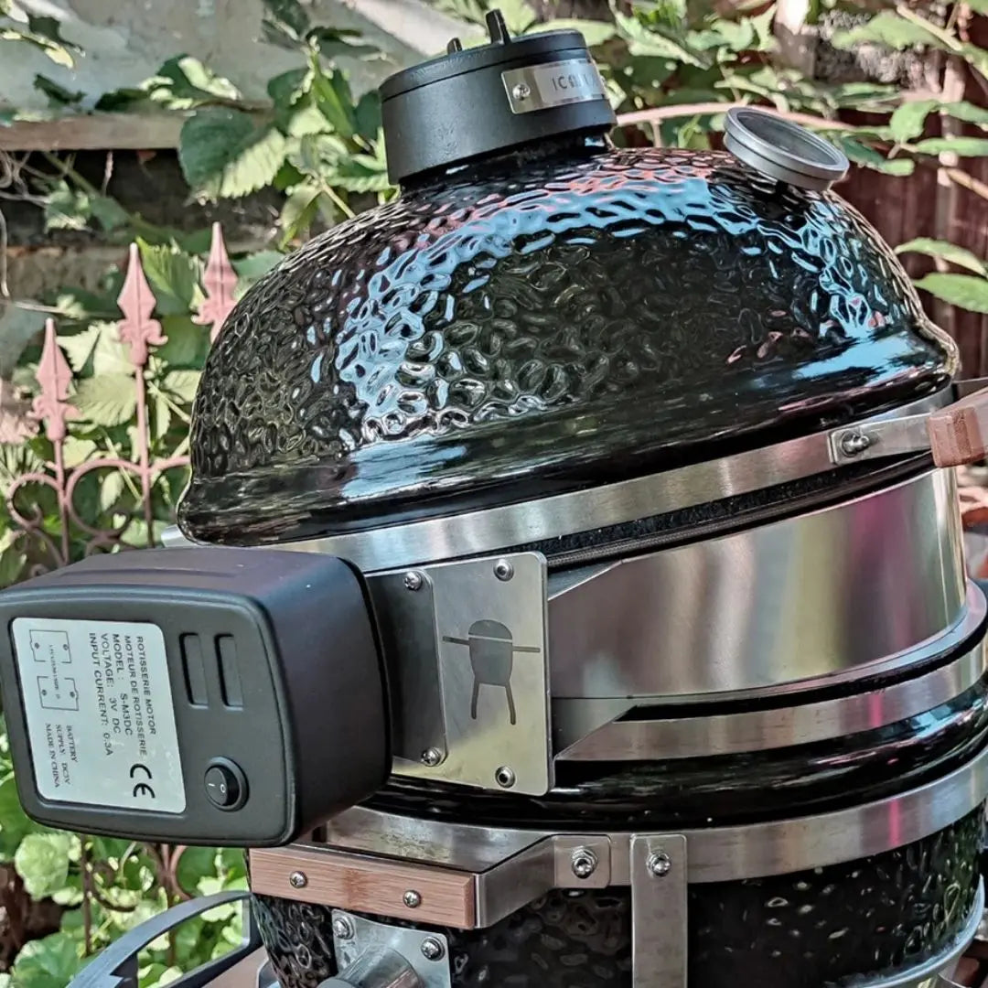 Monolith Kamado Grill Rotisserie side closeup