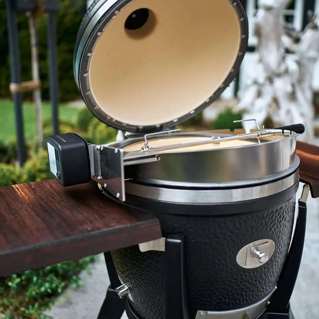 Monolith Kamado Grill Rotisserie closeup