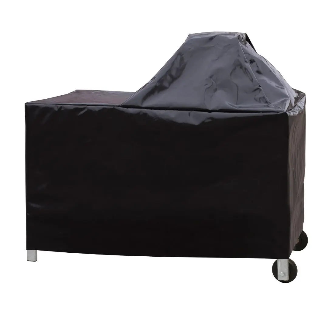 Monolith Kamado Grill Teak Table Cover on white background
