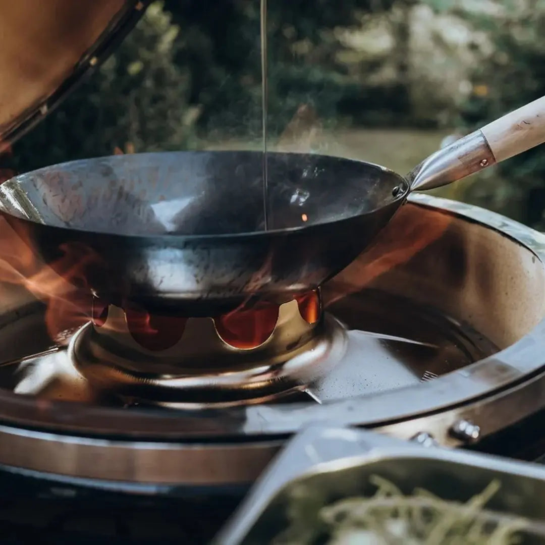 Monolith Kamado Grill Wok Stand .66 with wok pan