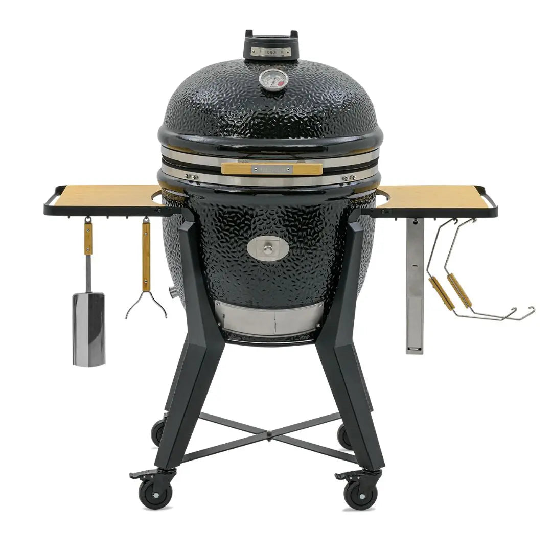 Monolith TWO 66cm Black kamado grill with on cart stand