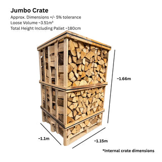 Jumbo Kiln Dried Ash Firewood Crate