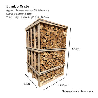 Jumbo Kiln Dried Oak Firewood Crate