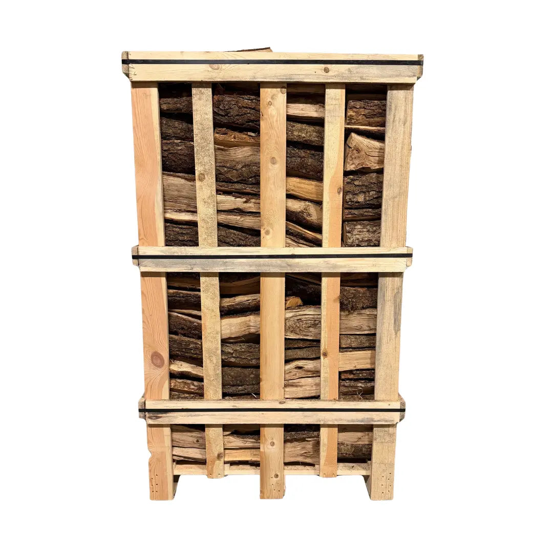 Jumbo Oak Kiln Dried Firewood Crate on white background