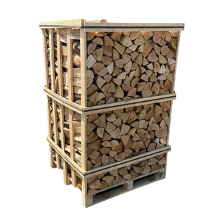 Jumbo Ash Kiln Dried Firewood Crate on  white background