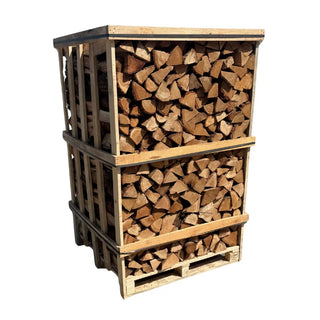 Jumbo Oak Kiln Dried Firewood Crate on  white background