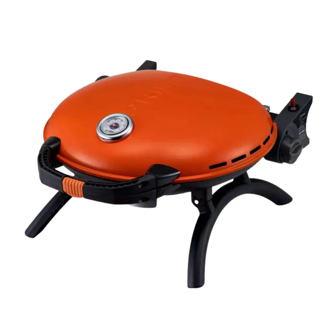 O-Grill 600 Orange Portable Gas Grill BBQ Closed Angle