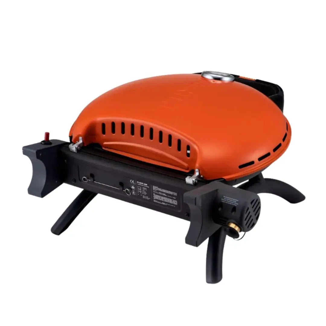 O-Grill 600 Orange Portable Gas Grill BBQ Back Angle