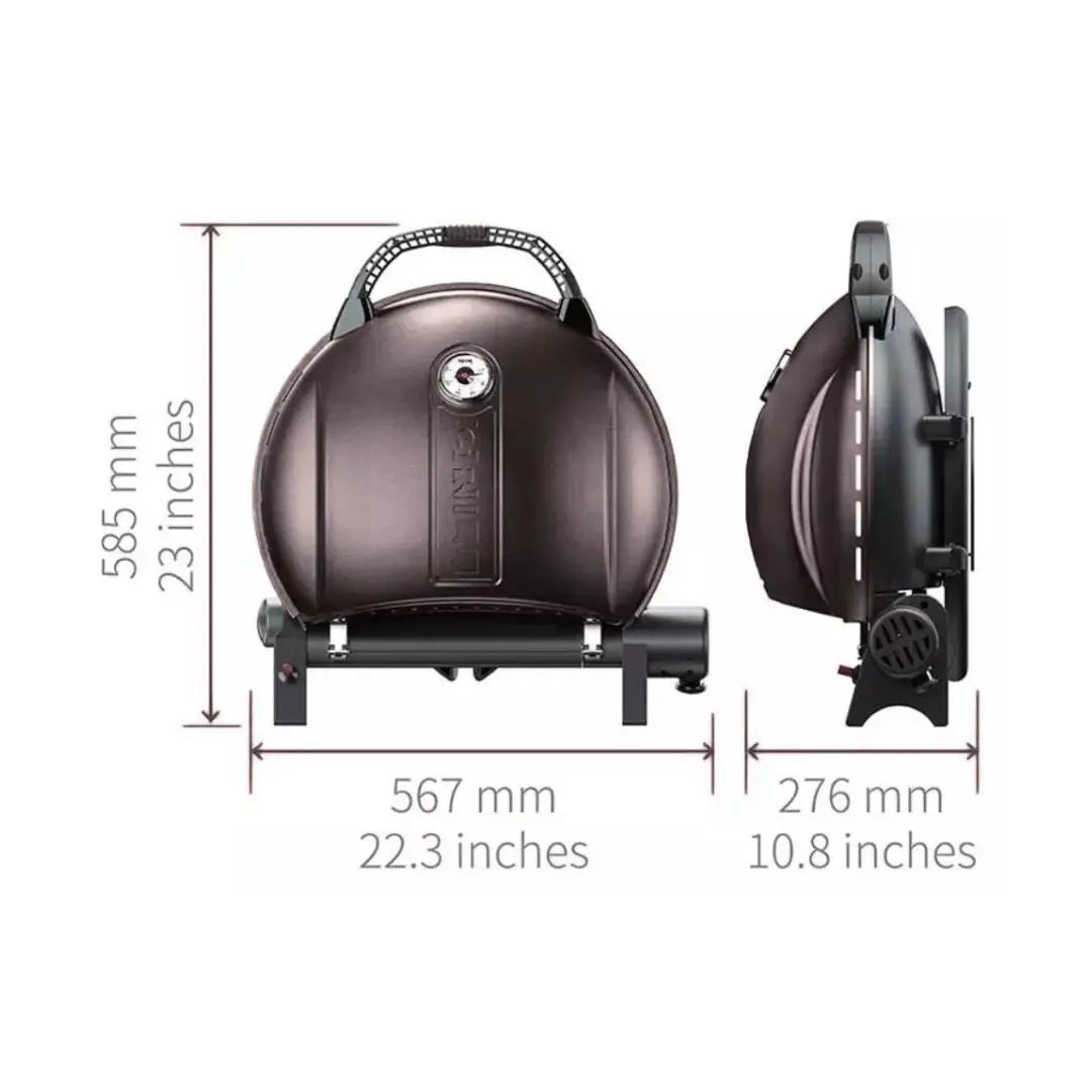 O-Grill 900 Blue Portable Gas Grill BBQ Dimensions