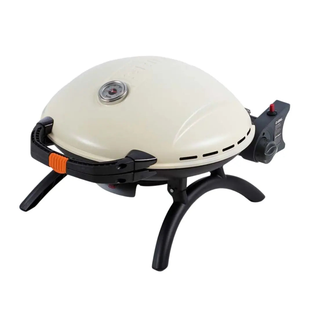 O-Grill 900 Cream Portable Gas Grill BBQ Closed Angle