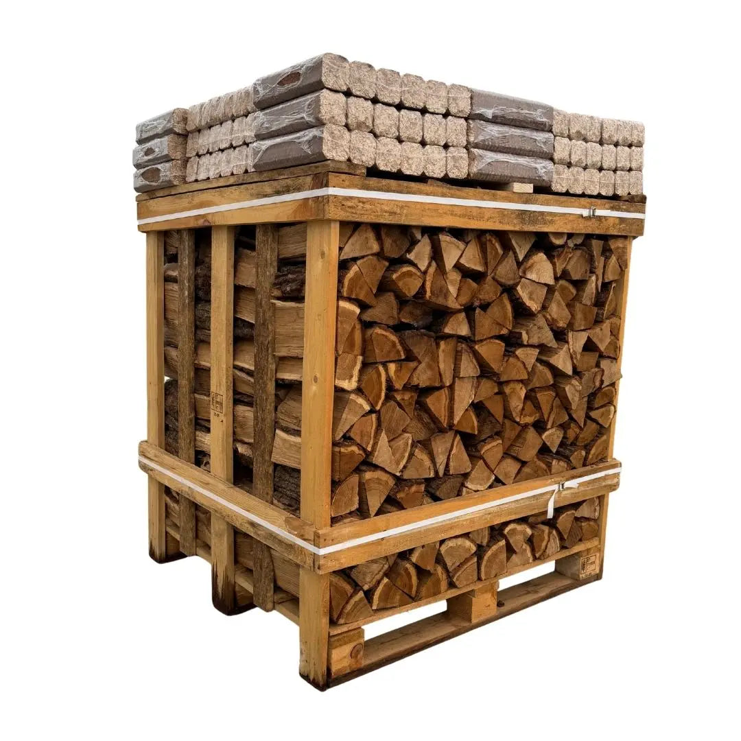 Large Crate of Oak Firewood and 24 packs of Calido Fire Logs