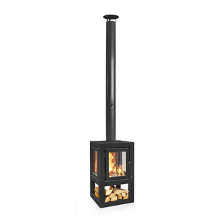 RB73 Quaruba XL Mobile outdoor fireplace in black product detail view
