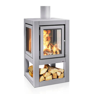RB73 Quaruba XXL Mobile outdoor fireplace in matt steel outdoor fireplace