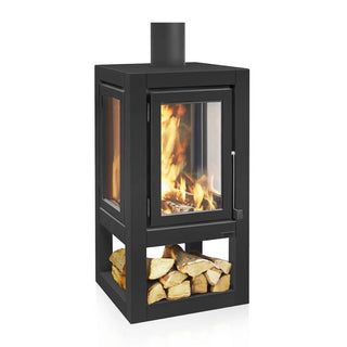 RB73 Quaruba XXL Mobile outdoor fireplace in black steel outdoor fireplace