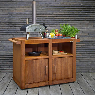RB73 BBQuar Outdoor Kitchen Trolley on garden decking